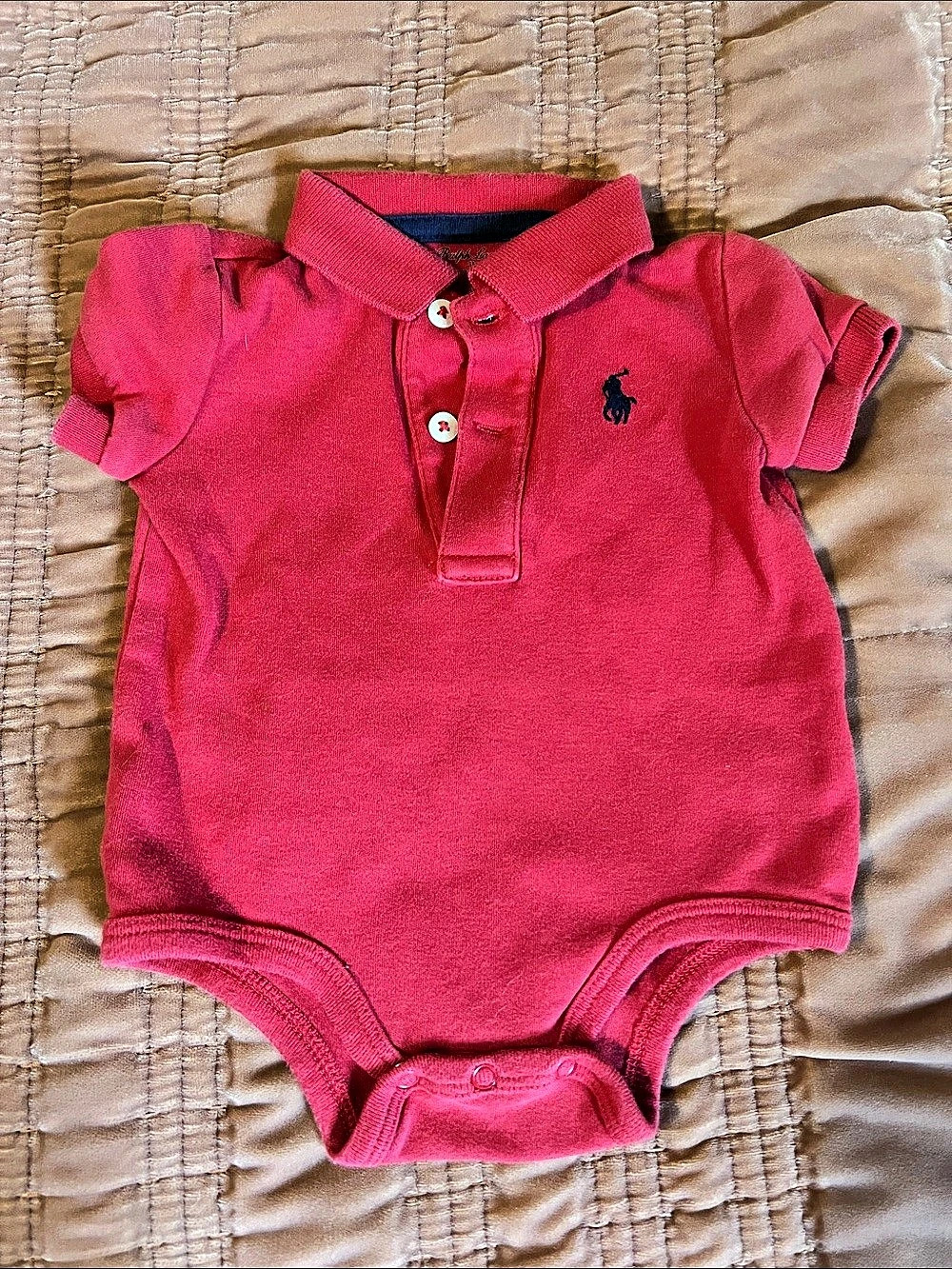Ralph Lauren Polo Baby Onesie Red 3M